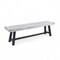 GDFStudio Angelina Indoor Farmhouse Acacia Wood Dining Bench with Rustic Metal Finish Frame